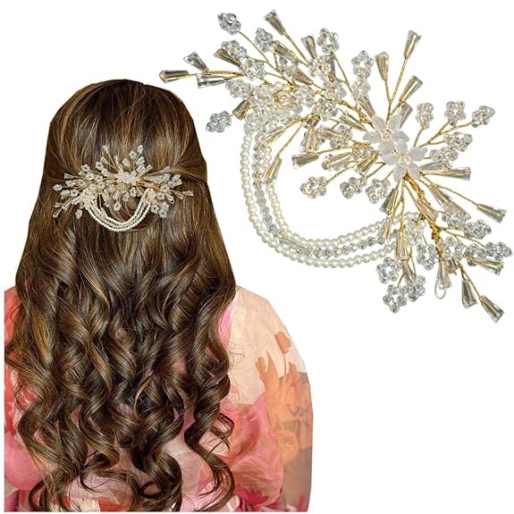 Silver Pearl Hair Styling Brooch Juda Comb Claw Hair Pins for Women and Girls Fancy Hair Clips Brooch Artificial Flowers Pearl Rhinestone Crystal Artificial diamond Hair Brooch Silver Pearl Hair Styling Brooch Juda Comb Claw Hair Pins for Women and Girls Fancy Hair Clips Brooch Artificial Flowers Pearl Rhinestone Crystal Artificial diamond Hair Brooch