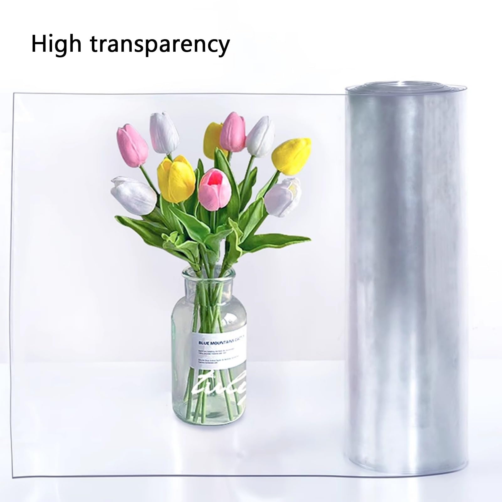 Plastiques Bande Lamelle Résistant au Vent Rideau à Lamelles Transparent Rideaux Porte Lanières PVC Entrepôt et Garage(75x210cm/29.53x82.68in)