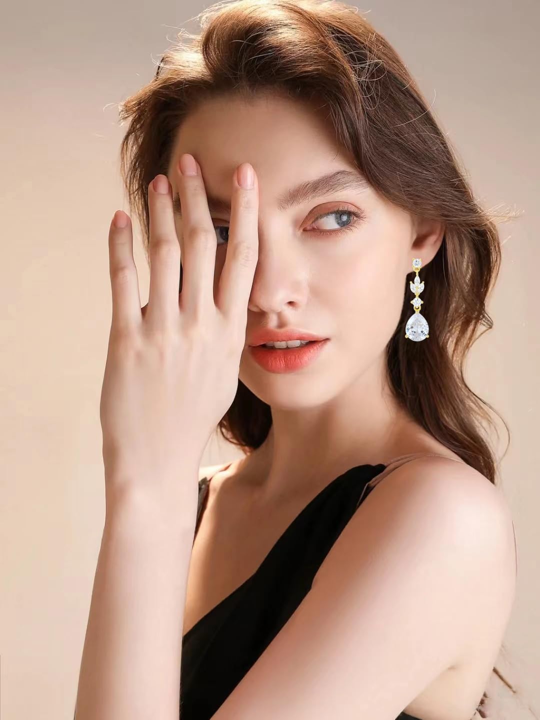 Women Earrings 925 Sterling Silver Leaf Teardop Dangle & Drop Earrings with 5A Cubic Zirconia for Her Mom Mother Wife Proms Jewerly Gifts - Image 4