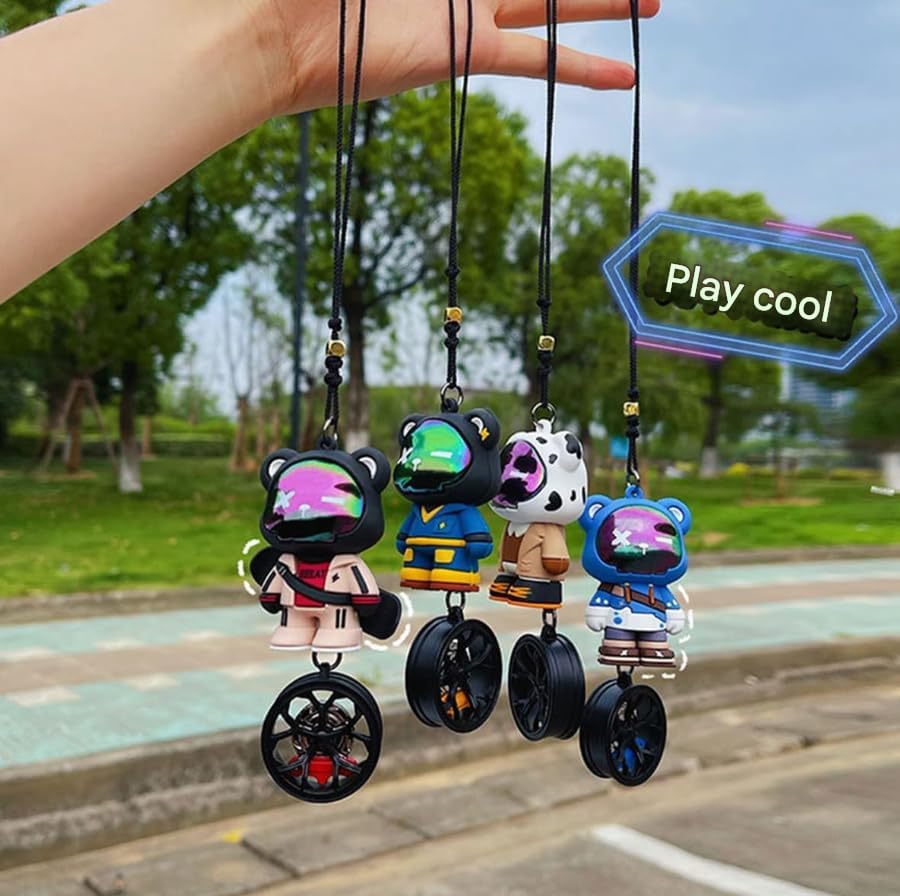 Image of YOURKARTS.COM Bunny Astronaut Car Hanging Ornament - Rearview Mirror Pendant Bear Design | Cute Car Interior Decor for Dashboard & Mirror Styling | car Accessories 2025
