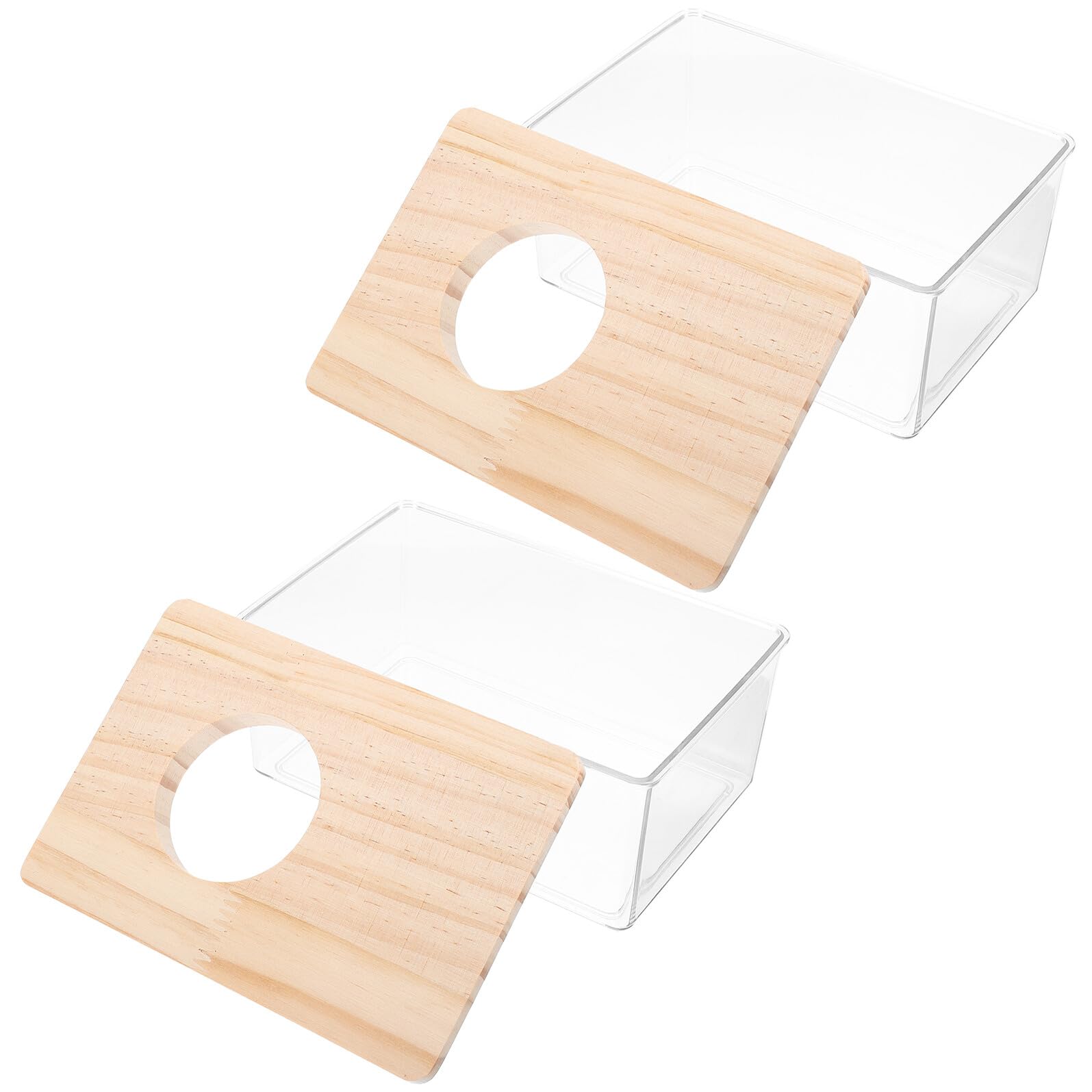 TOYANDONA 2 Stück-Pack Transparentes Acryl Sandbad und Toilette für Kleine Hamster Chinchillas Kleintiere Wiederverwendbar Einfach zu Reinigen Haustierbedarf