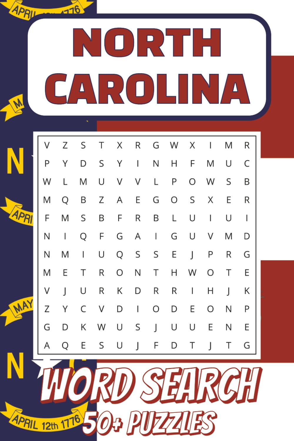 North Carolina Word Search: North Carolina Word Puzzles about NC Foods, Cities, State Beaches and More | 6x9, 110 Pages | Gift for North Carolina Lovers, Birthdays, Holidays, Travel