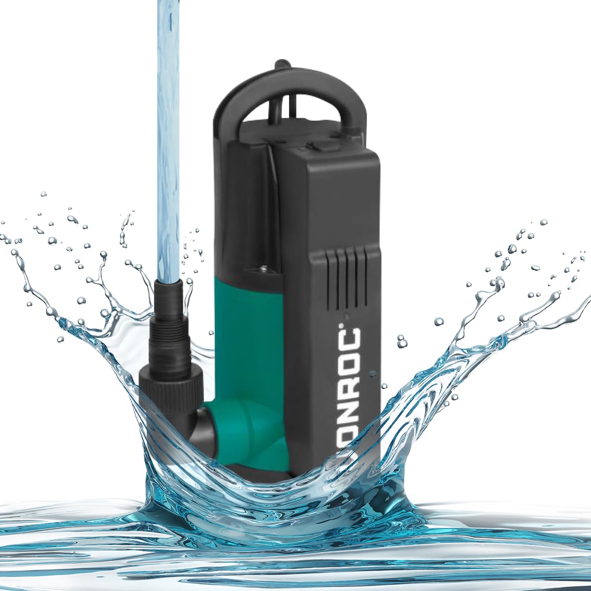VONROC Bomba sumergible - Bomba para agua sucia - Bomba de agua - 750W - 14000 l/h - Para agua sucia y limpia- Con flotador integrado