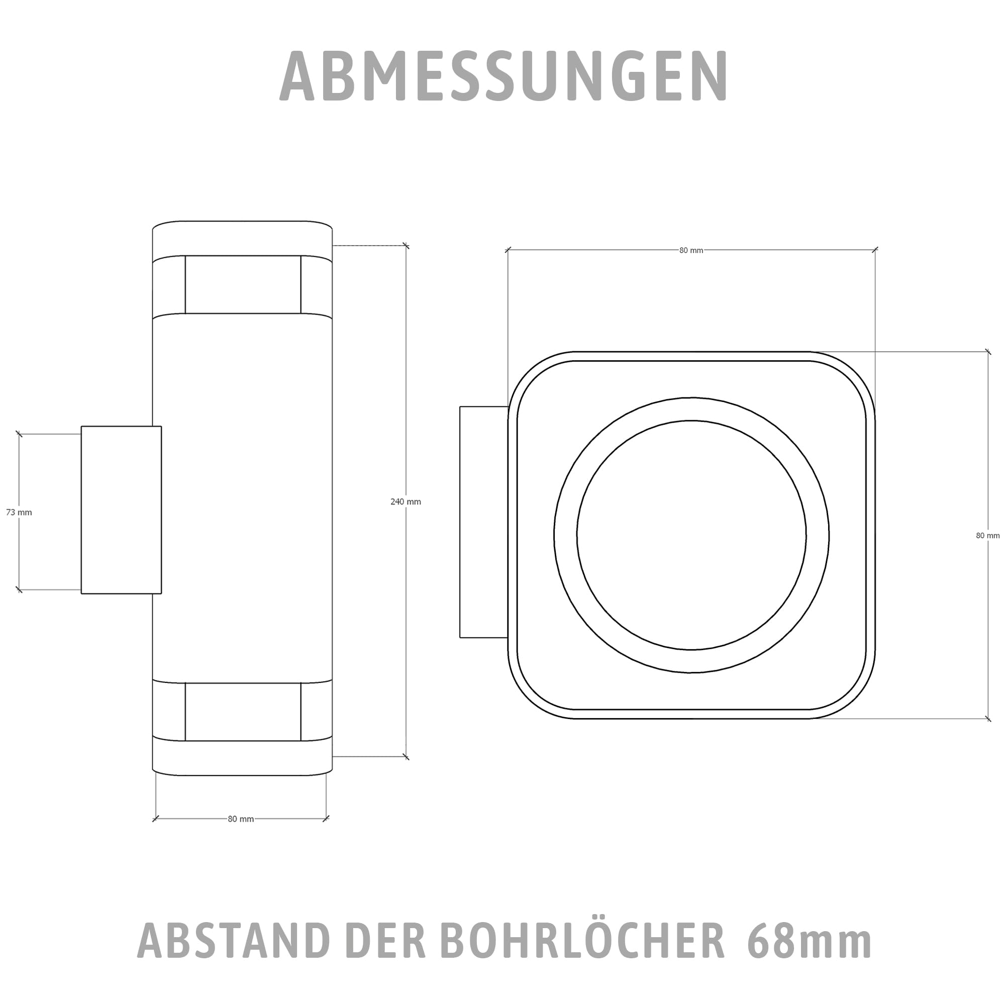 SSC-LUXon 2 Stück ATUNI Außenleuchten schwarz Up & Down - Wetterfeste aussen Wandleuchte IP54 für 2x GU10 (ohne Leuchtmittel)