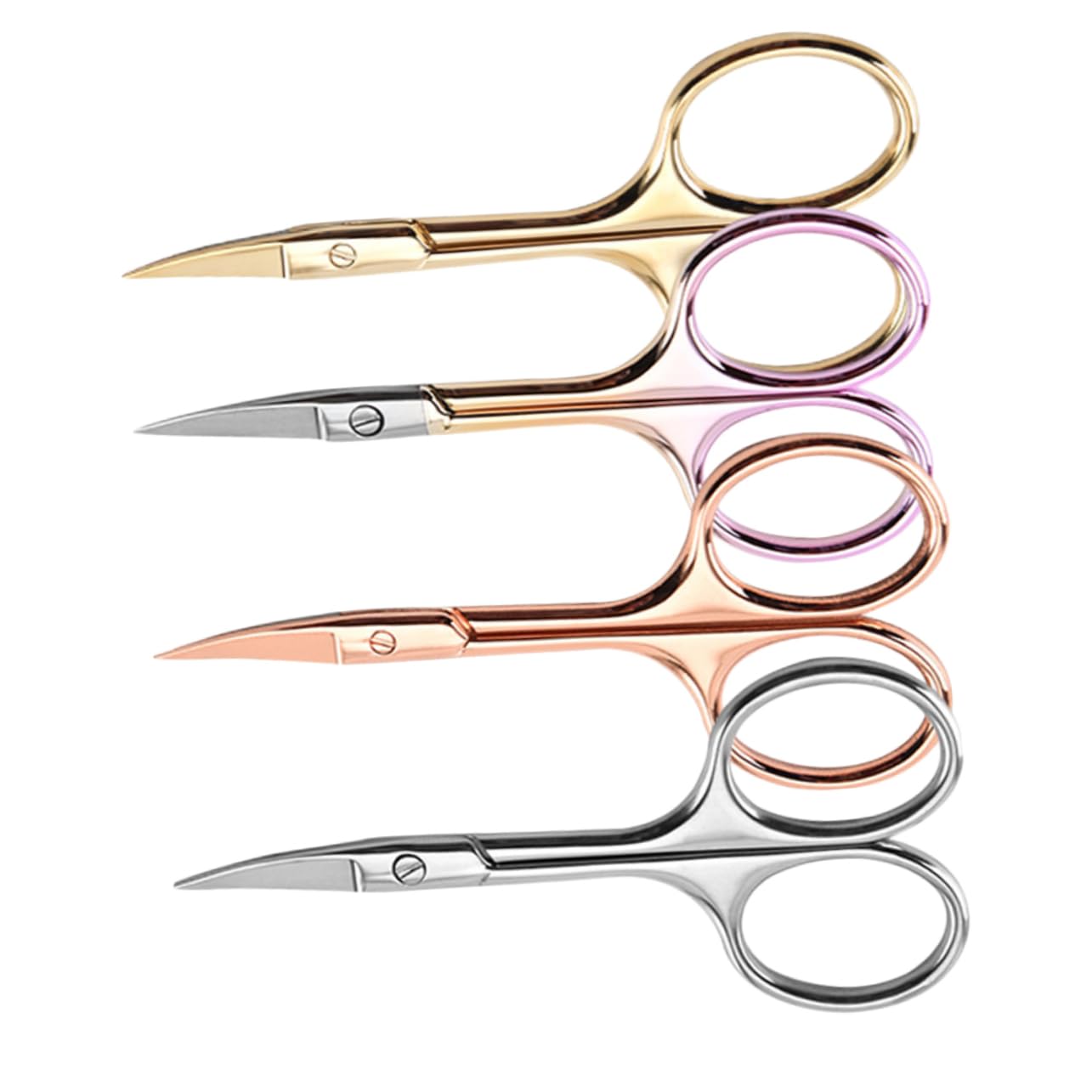 FOMIYES 12 Piezas Tijeras De Cejas Tijera Para Recortar Bigote Tijeras Curvas Para El Vello Facial Tijeras De Bigote Tijeras Para El Pelo De La Nariz Hombre Punta Recta Codo