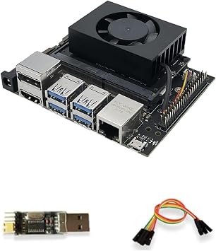 Jetson Nano Kit with SD Slot,Based on N-VIDIA Jetson Nano SOM onboard 16GB EMMC for AI Machine LearningFan Cooling