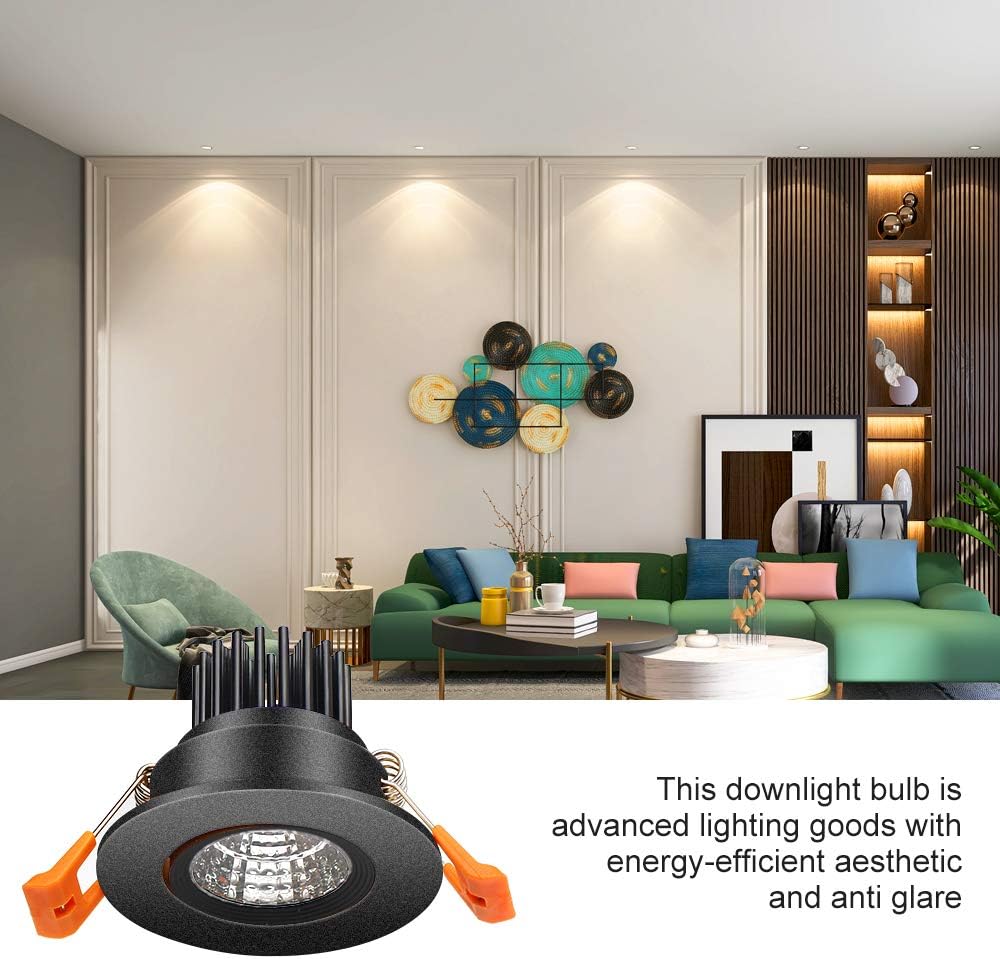 LightingWill 2inch LED Dimmable Downlight, 3W COB Recessed Ceiling Light, Natural White 4000K-4500K, CRI80, 25W Halogen Bulbs Equivalent, Black (4Pack)
