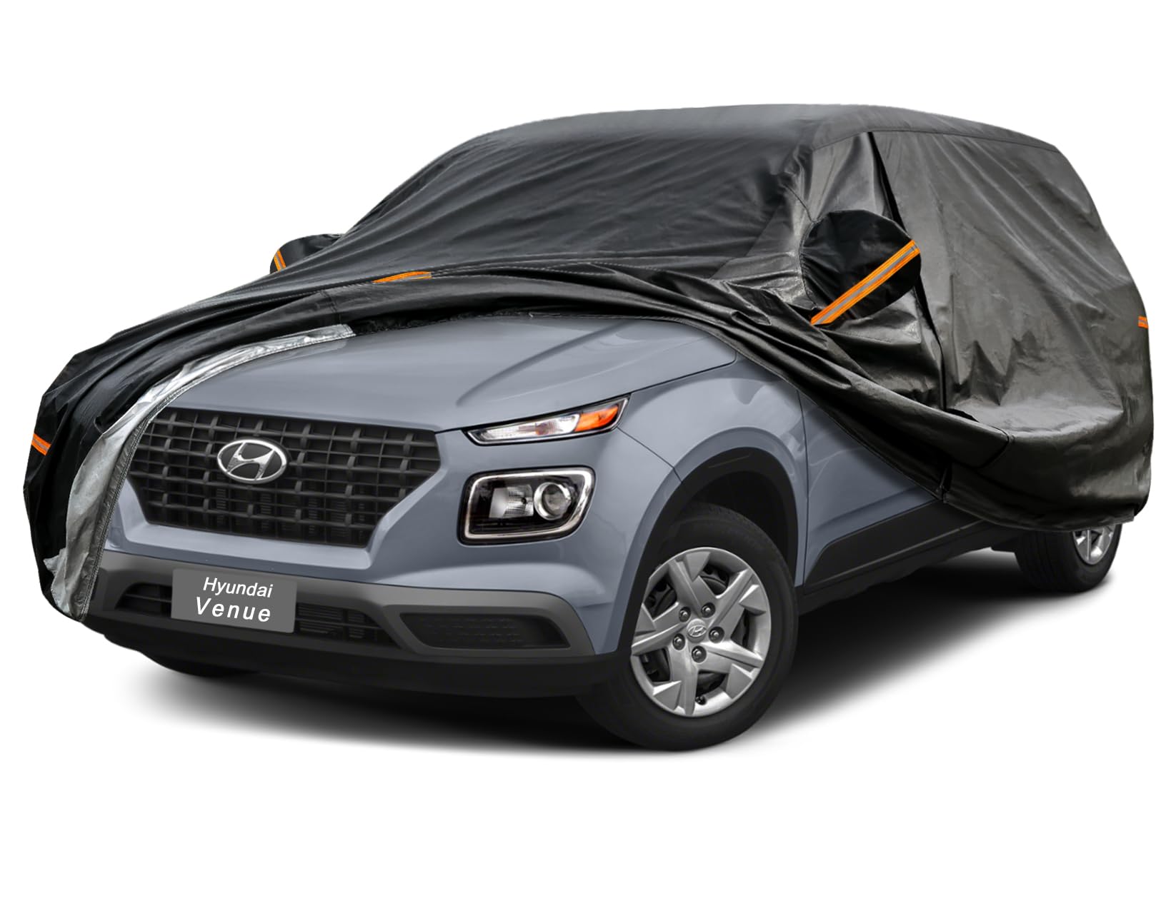 GUNHYI 7 Layers SUV Car Cover Custom Fit Hyundai Venue (2019-2025) | All-Weather Waterproof Heavy-Duty Fabric, scratch-proof cotton lining, outdoor sun/rain/snow/wind/dust protection.