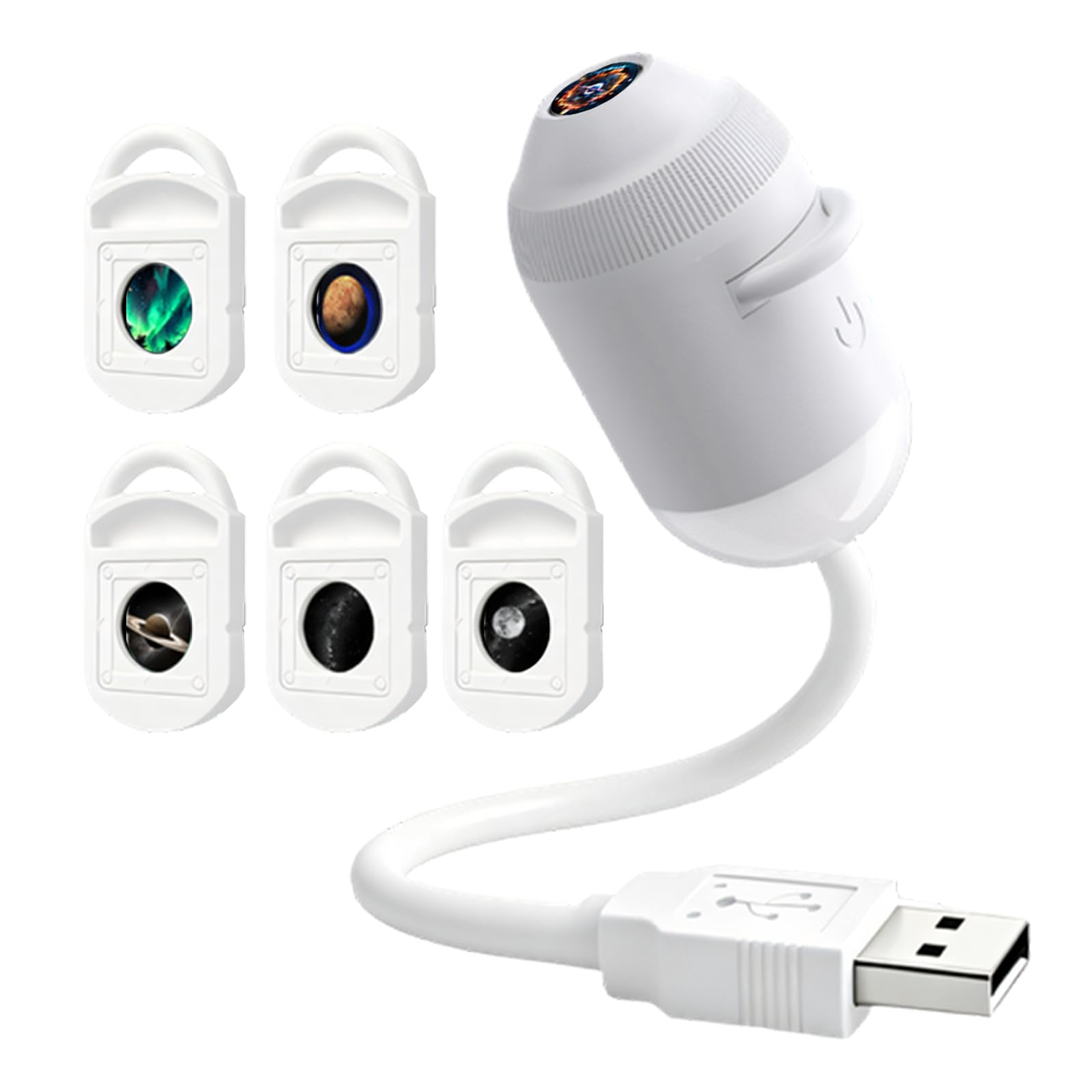 ECVGHD 360 Degree Rotating USB Star Projector Light ABS for Car Interior Romantics Atmospheres Decoration Manual Rotating Projection Light