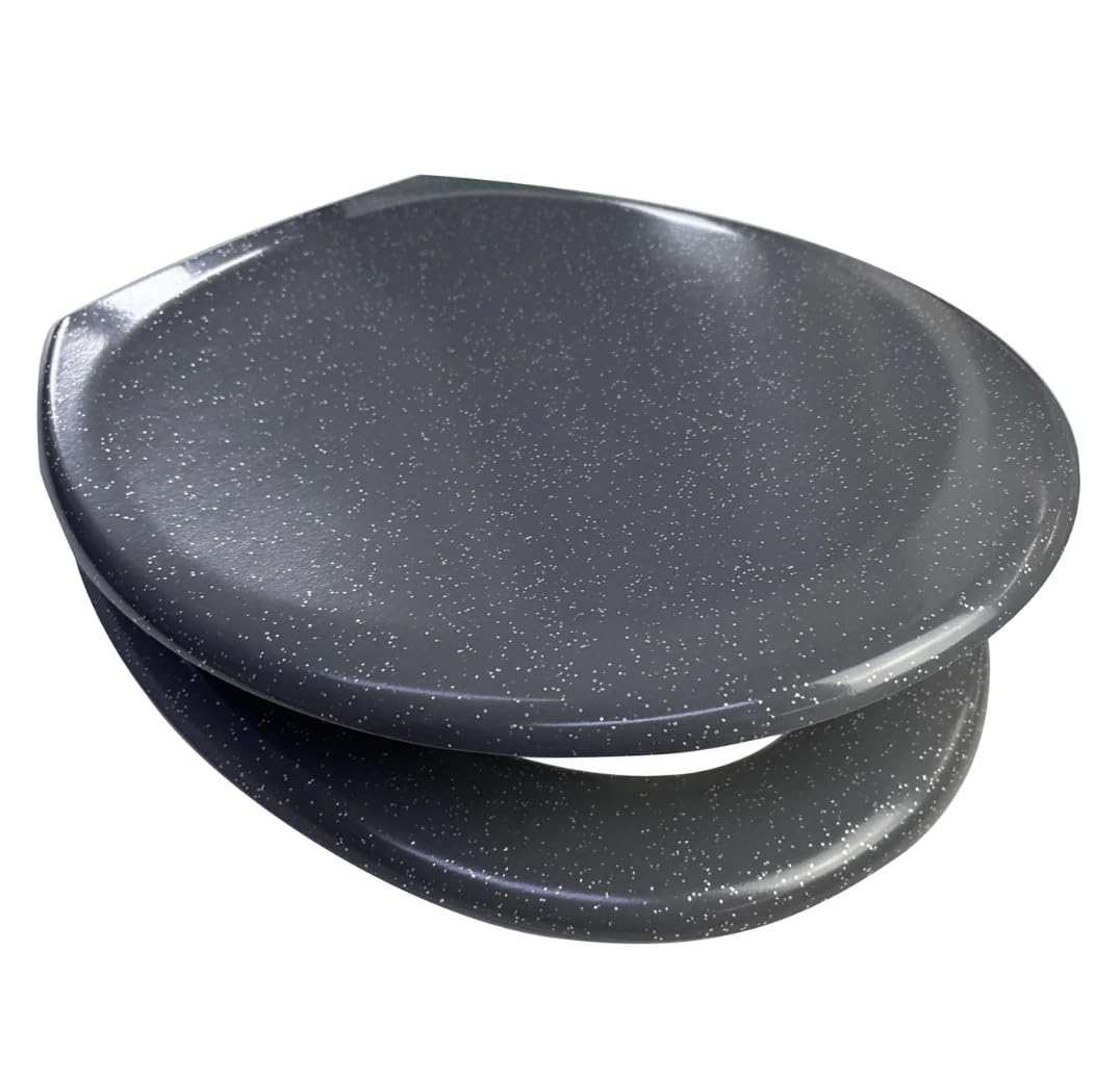 Euroshowers Rainbow Soft Close Toilet Seat (Grey with Silver Glitter)