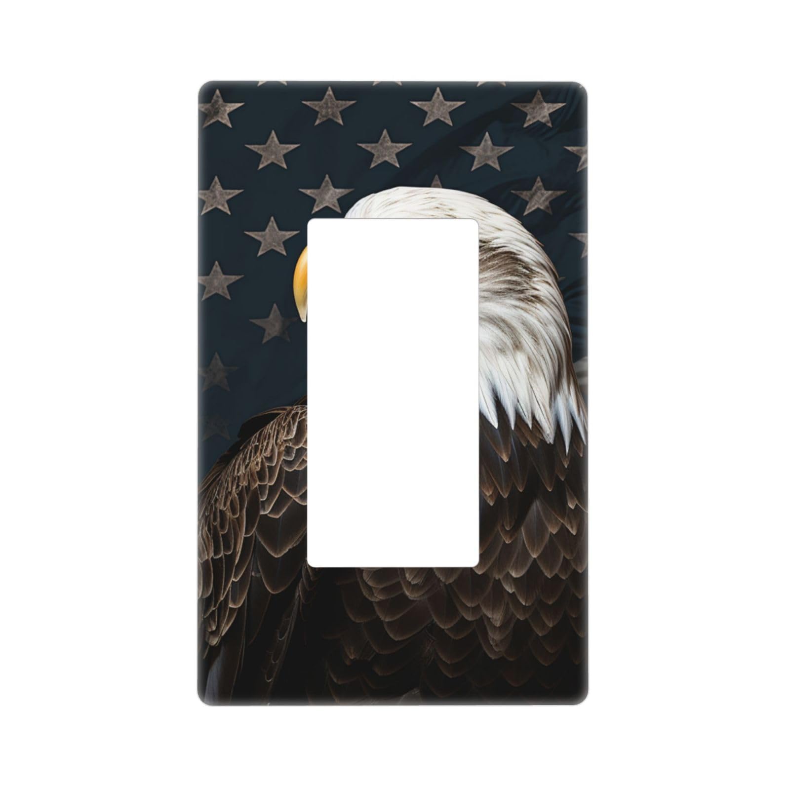American bald eagle Wall Plate Cover 1 Gang Light Switch Cover Decorative Single Duplex Wall Plates Standard Size Decorator Blank Electrical Switch Plate Cover for Electrical Outlets