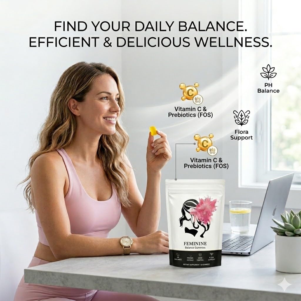 Feminine Balance Gummies, Premium Feminine Balance Gummies for Women’s, Vegan Hawaiian Pineapple, pH Balance, Healthy Odor, Flora and Immune Support, Vaginal Health Support, 60 Count (Pineapple)