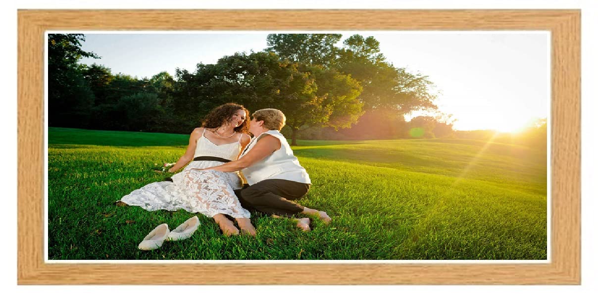 Hosuer Acrylic Glass Oak Picture Frame Wood Photo Frame Wall Hanging Poster Frames For Walls 85Cm X 30Cm