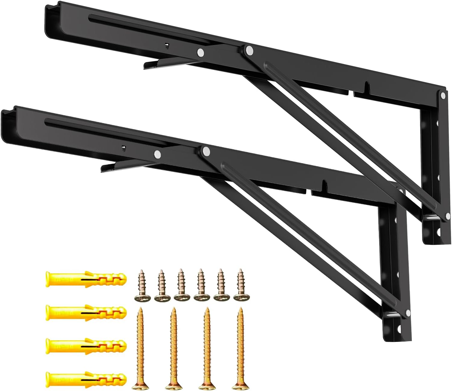 Heavy Duty Folding Console, Iron Angle Shelf Brackets - Folds 90 ...