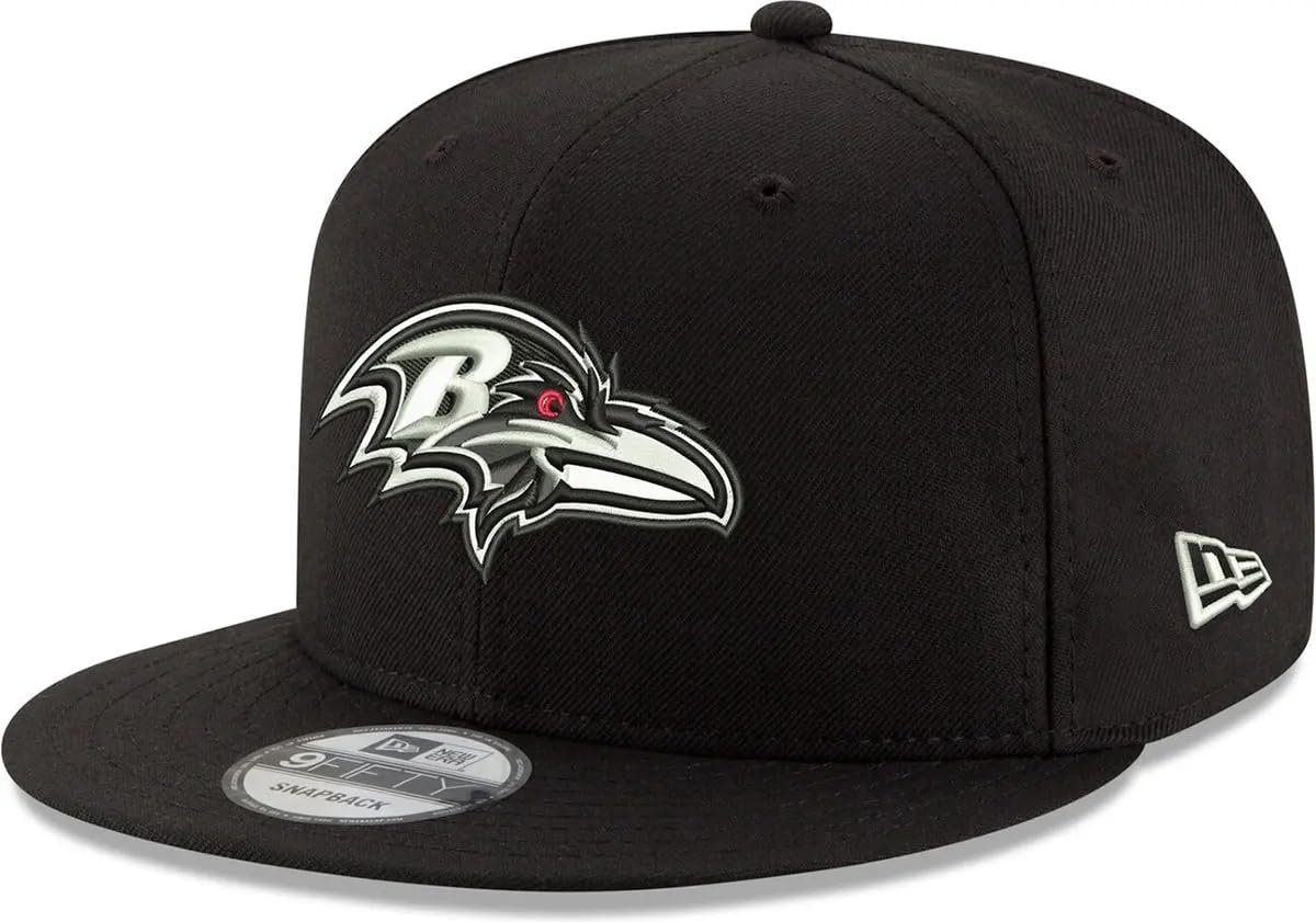 NFL 9FIFTY Black/White Adjustable Snapback Hat Cap One Size Fits All