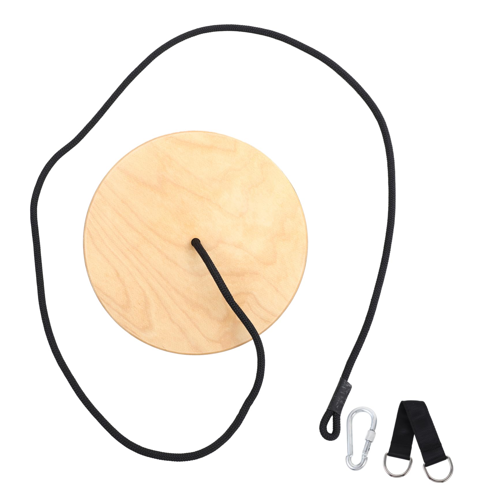 VANZACK Outdoor High Strength Wooden Disc Swing with Rope Thickened and Hanging Seat for Playgrounds and Backyards
