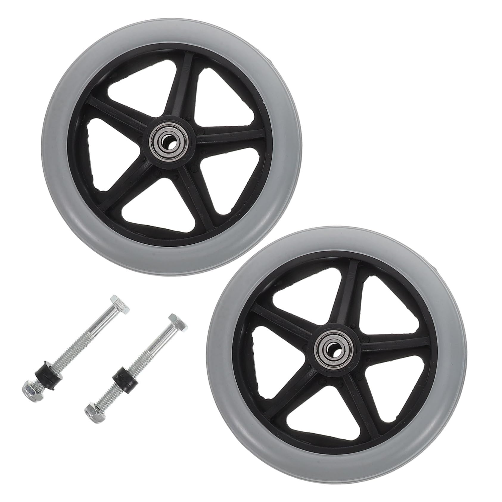 BESTYASH 2pcs Universal Wheelchair Front Wheels Replacement Parts 6 Inch Directional Casters for Outdoor Use