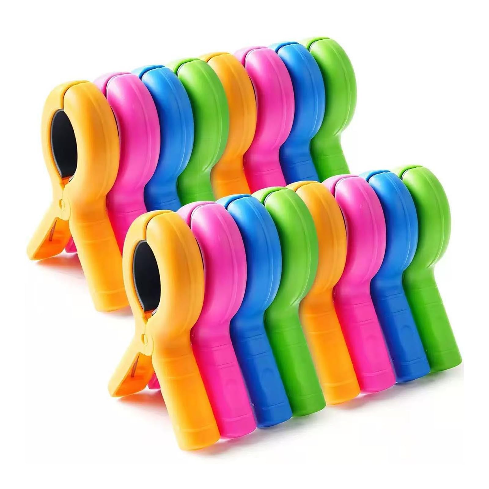 16 pcs Windproof Large Beach Towel Clips for Vacation, Daily Laundry