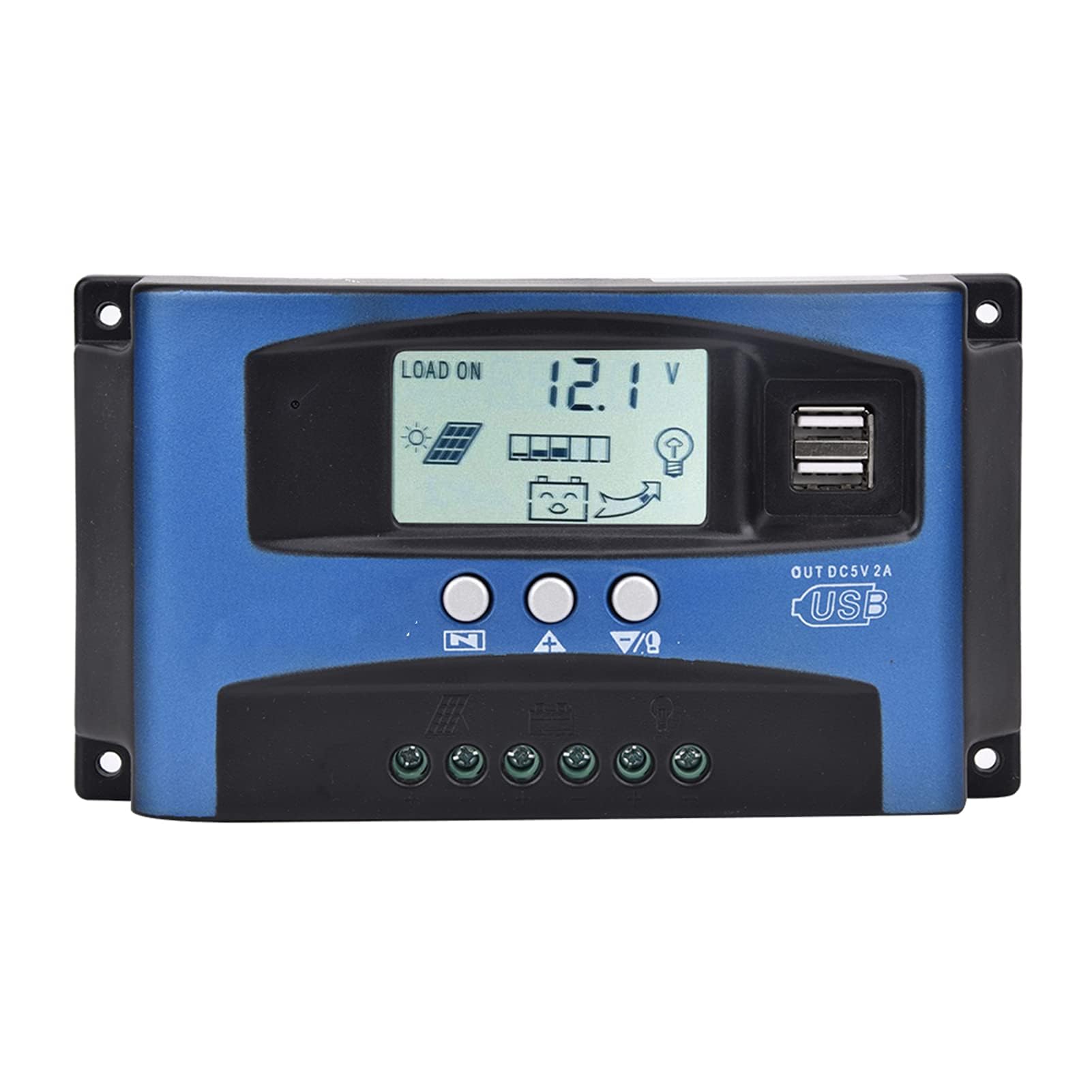 Regolatore di carica MPPT, YCX-003 30-100A Grande schermo Regolatore di carica MPPT pannello solare Regolatore intelligente batteria Pannello solare 12V/24V(YCX-003-60A)