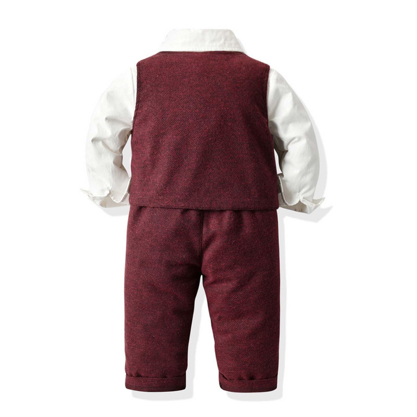 Generico Completo Formale per Bambini, Elegante Gilet, Papillon, Camicia a Maniche Lunghe e Pantaloni, per Feste e Matrimoni