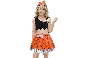 Kids Bam Bam Costume, Caveman Historical Stone Age Outfit for Girls Halloween...
