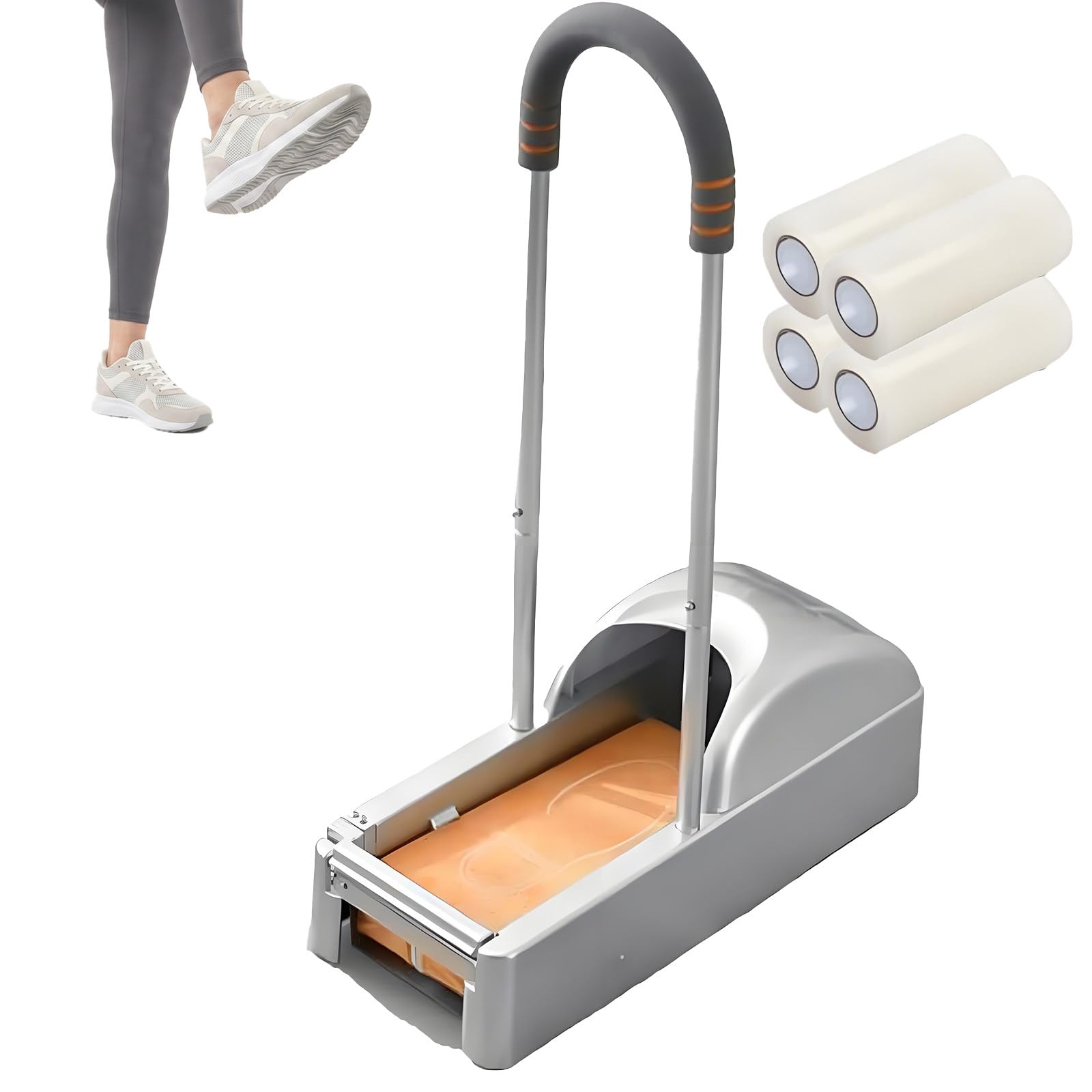 Dispenser automatico di copriscarpe con supporto per le mani, protezione per pavimento, 2400 usi, base imbottita per laboratorio e spazio di lavoro