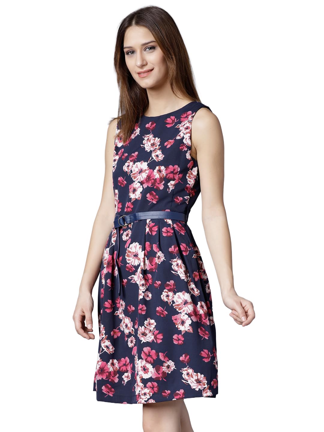 Women's Sleeveless Boat Neck Printed Dresses | Stylish Dresses | Casual Dresses-image-4