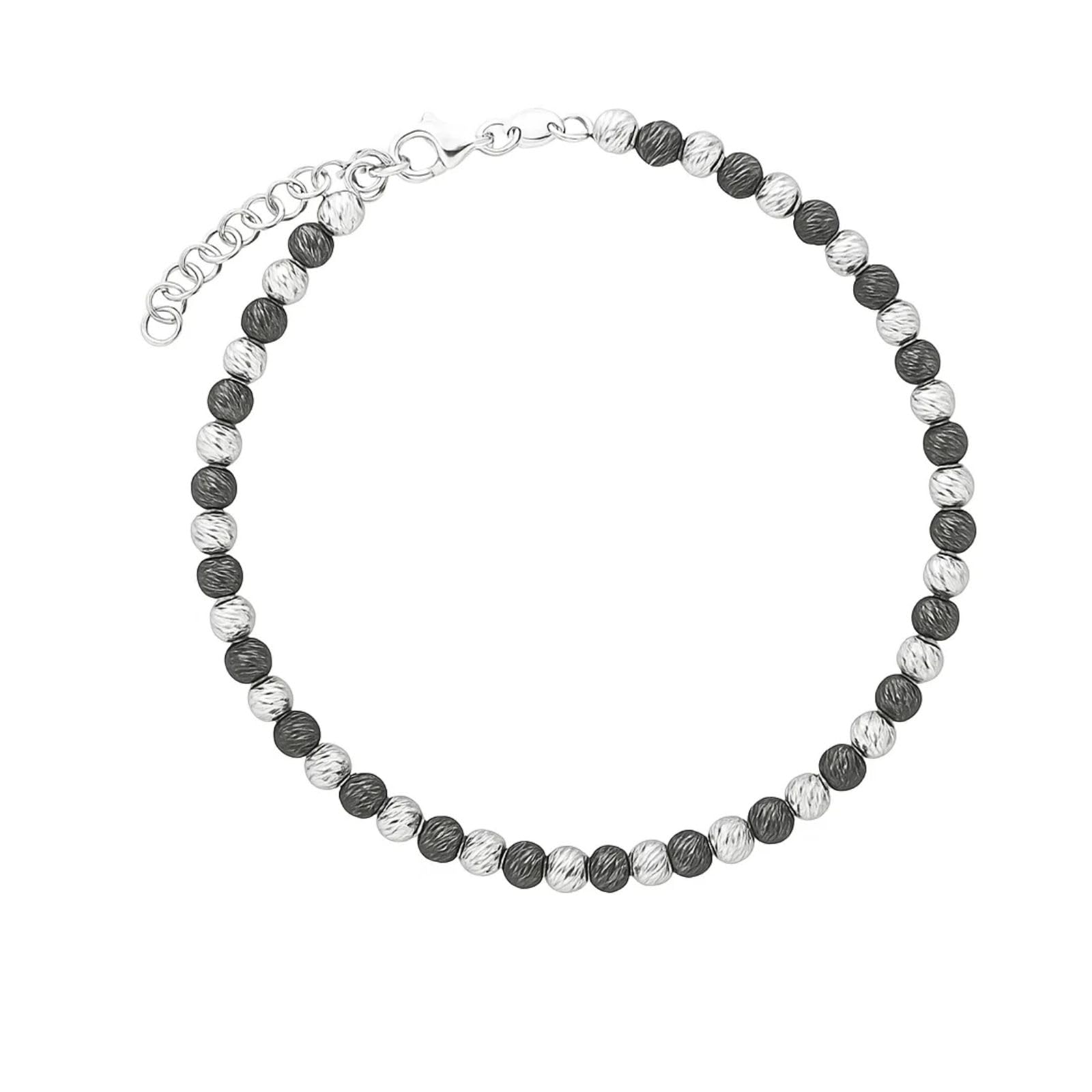Pulsera de plata LillyMarie esferas rodinadas diamantadas ajustable mujer 7