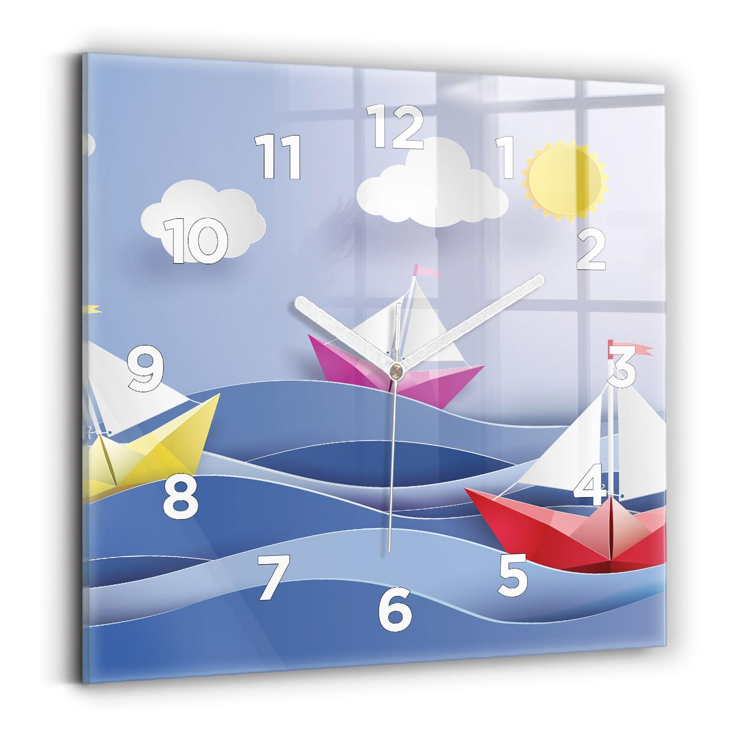 Horloge murale origami pour salon lumineux et bureau d'architecte zen