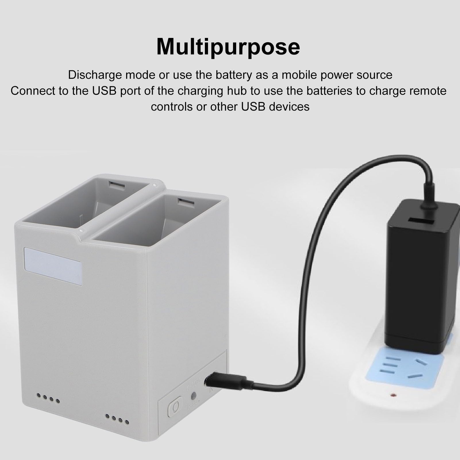 Hub di Ricarica per Batterie per Droni Batteria per Droni a 2 Vie Efficiente Professionale a Doppio Slot con Ricarica per 4 Pro per Serie 3 la possibilità di Dare priorità a una