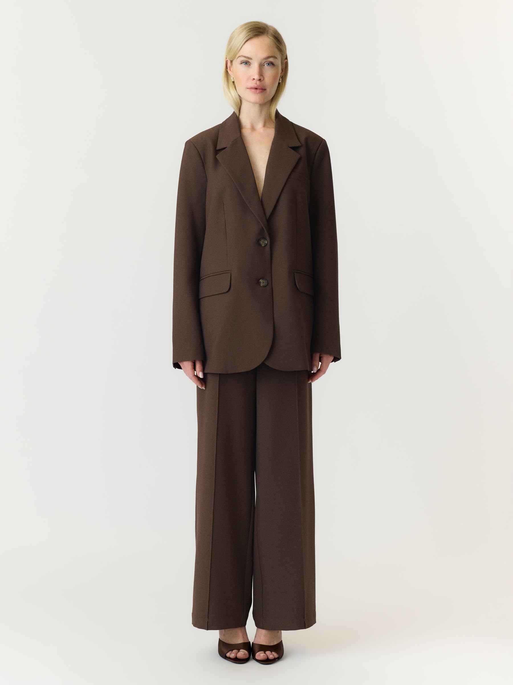 Y.A.S Yasreemaj Ls Blazer Noos, czekoladowobrązowy, 36