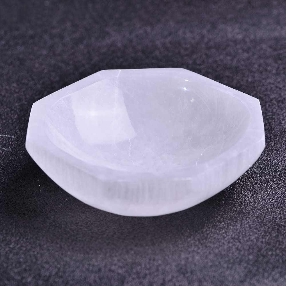 Cuenco De Selenita De 4 Pulgadas, Plato De Cristal Inspirado En Manchas Prémium Para Limpieza Y Carga, Idea De Regalo única, Cuenco Decorativo