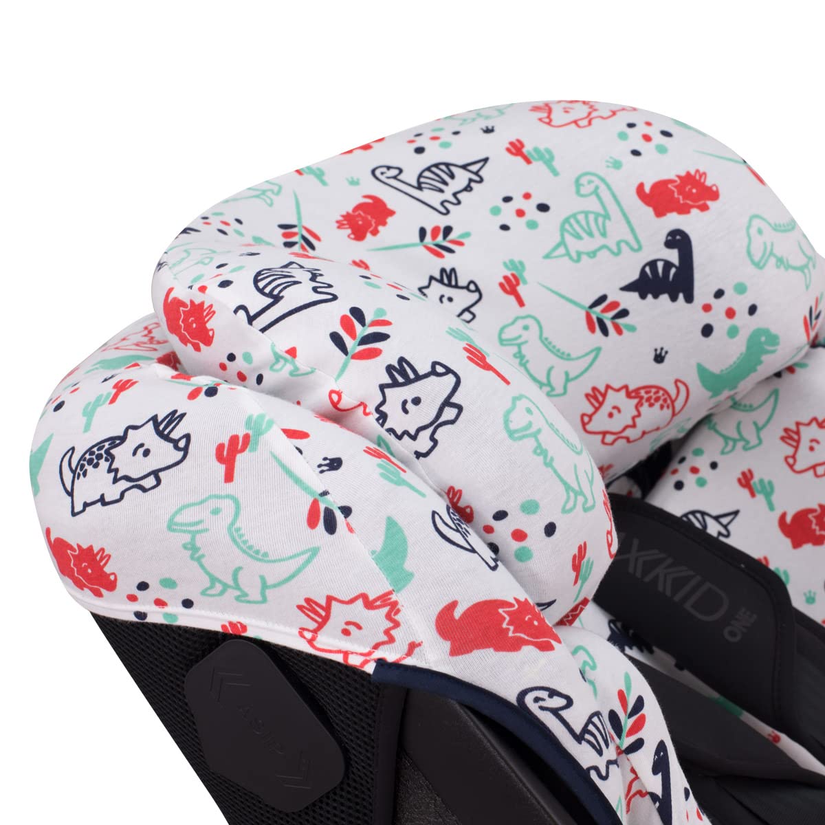 JYOKO Kids Funda de Algodón para Silla de Coche Compatible con Axkid One + Funda Reductor G-0(Dino Party)