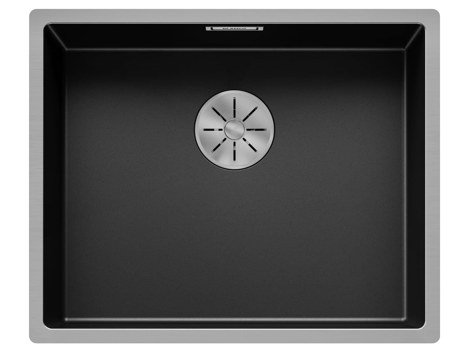 BLANCO CLARON 500-IF Dark Steel | Edelstahl Spüle | Einbauart: Einbau von Oben & Flächenbündig | für 60 cm breite Unterschränke | Widerstandsfähig gegen Kratzern | XL Beckenvolumen | [54x44x19,9 cm]