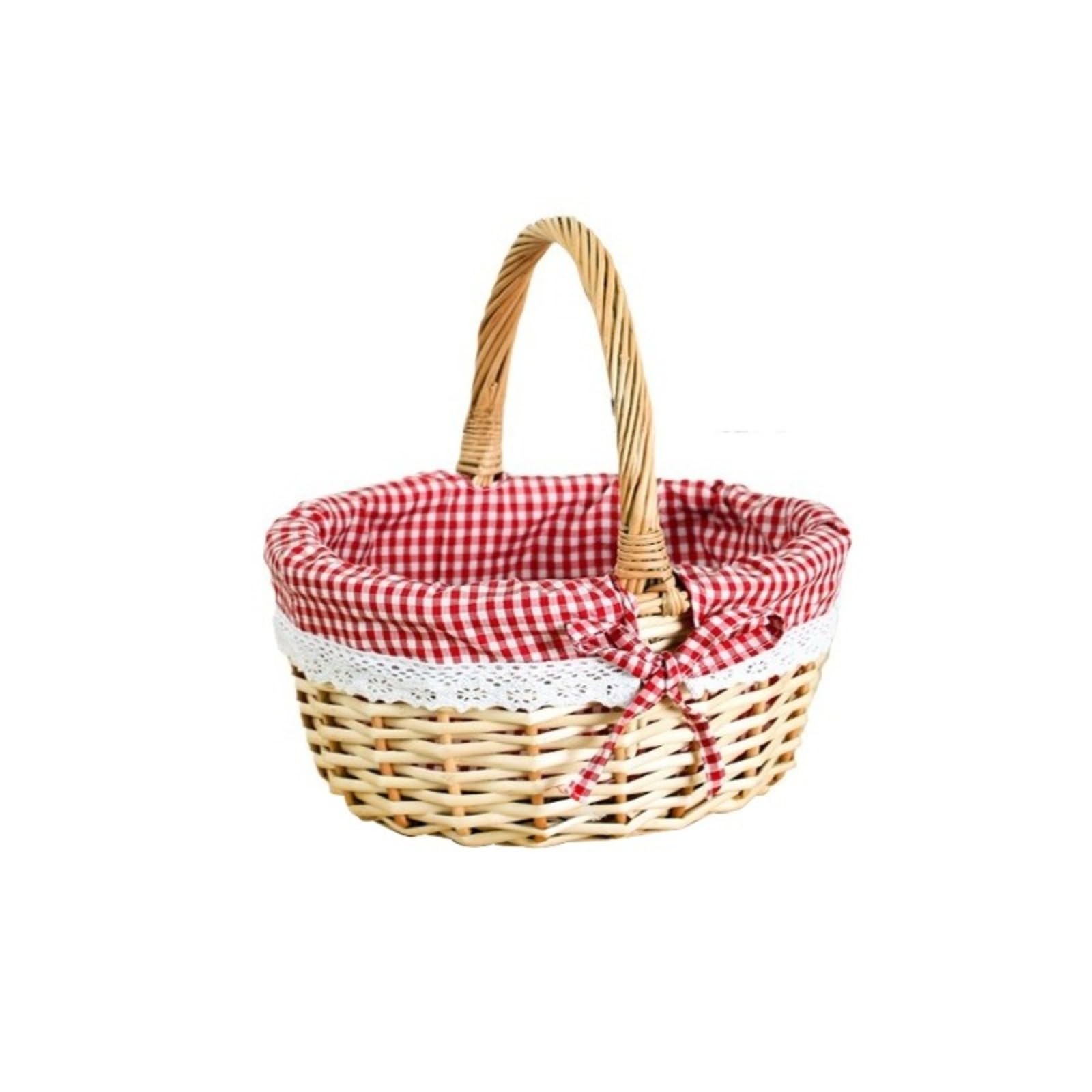 Cesta de mimbre para huevos tejida a mano con un toque rústico de granja