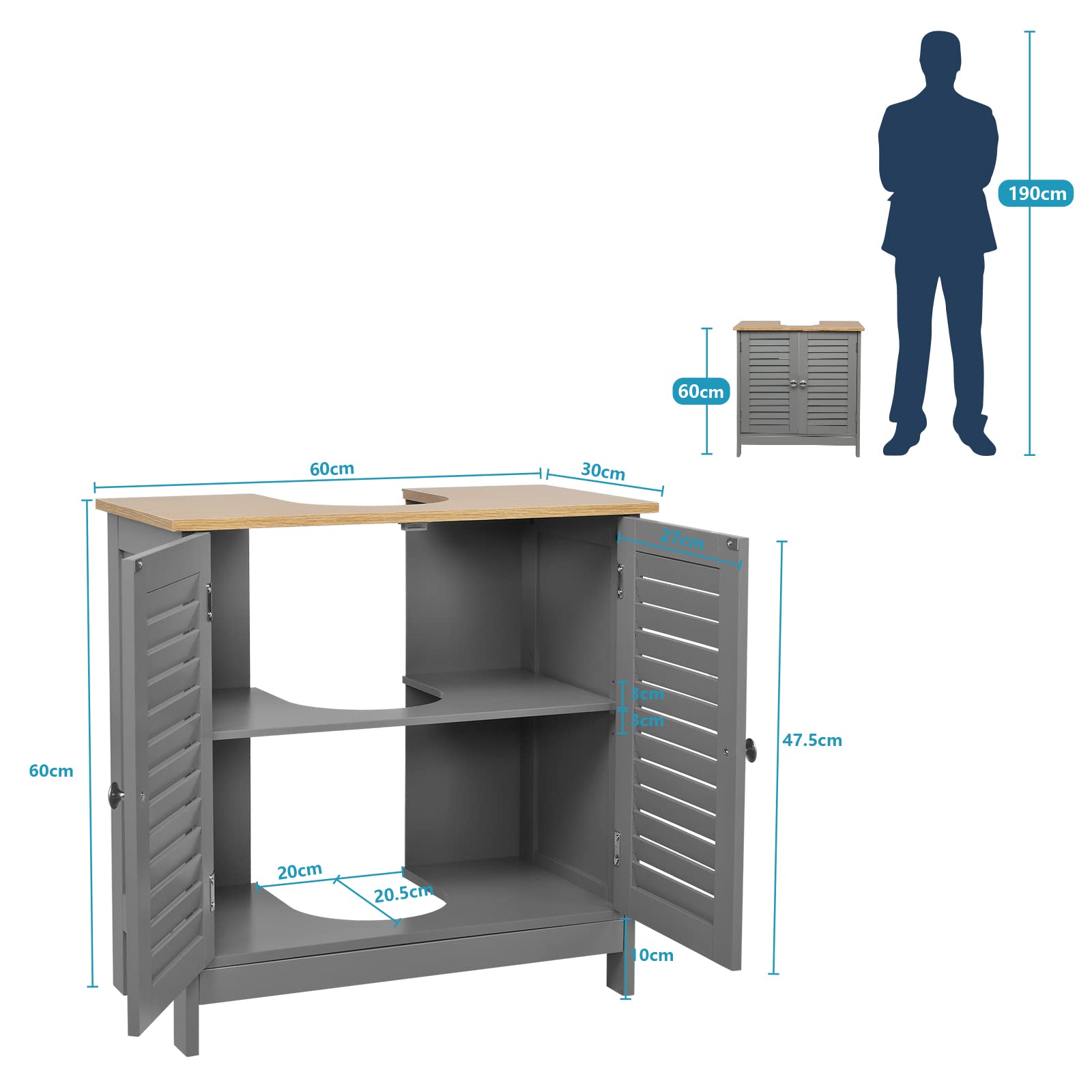 Bonnlo Pedestal Under Sink Free Standing Traditional Under
