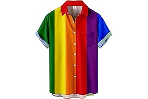 Bowling Shirts For Men Rainbow