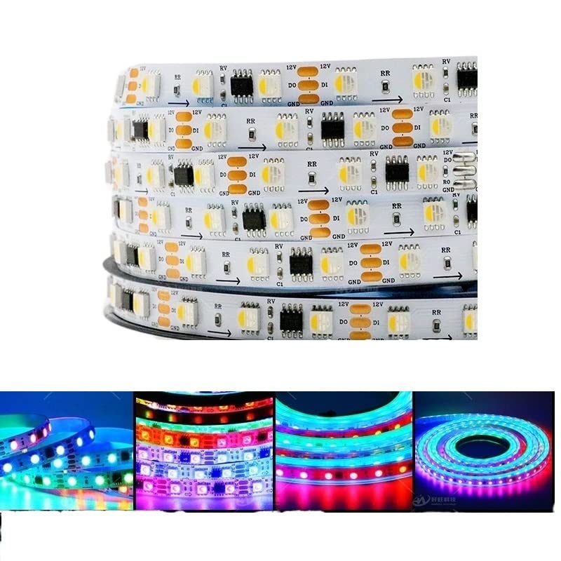 AKSPET LED Dekorationszubehör 5 Meter, LED-Lichtstreifen WS2814A RGBW 4-in-1 DC12V/24V 5050SMD 60leds/m Außenbeleuchtung wasserdichte LED-Vollfarbstreifen Outdoor/Indoor(24V-warm White 3000k,IP65)