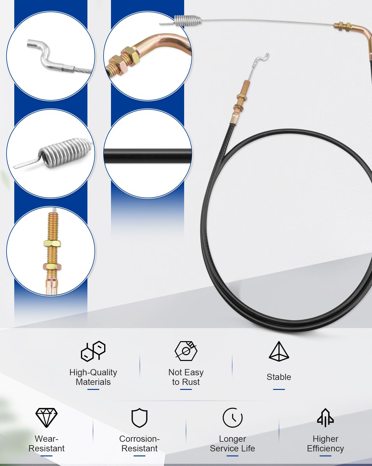ANODZU 17527 Cable de embrague de repuesto para piezas de cortacésped de cuerda Earthquake Walk-Behind, para Viper M200 28463 37676 40314 600050V Tazz 35258 40095