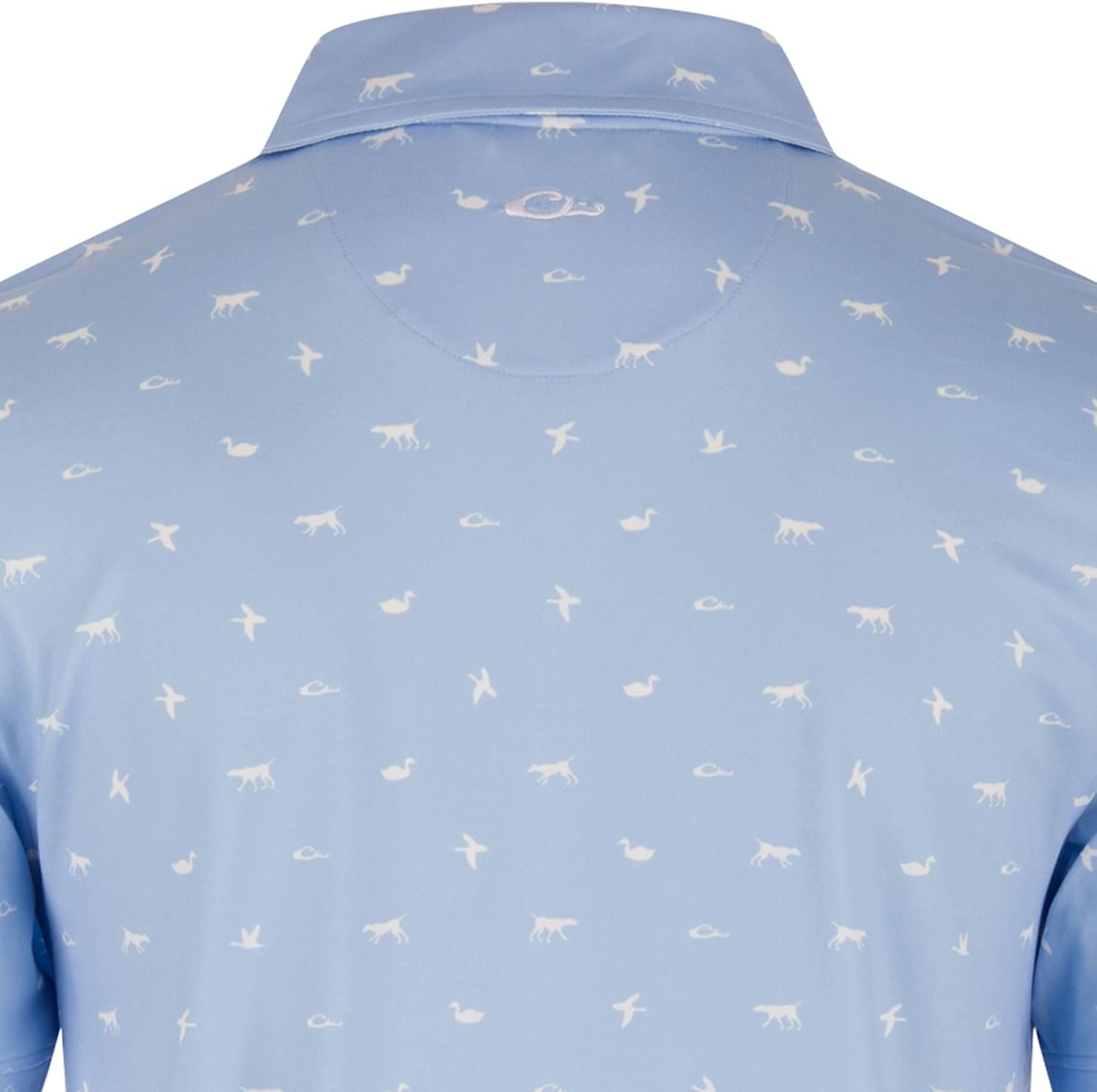 Drake Waterfowl Men's Performance Print Lightweight Stretchy Outdoor Casual Short Sleeve Polo Shirt w/UPF 30 Sun Protection