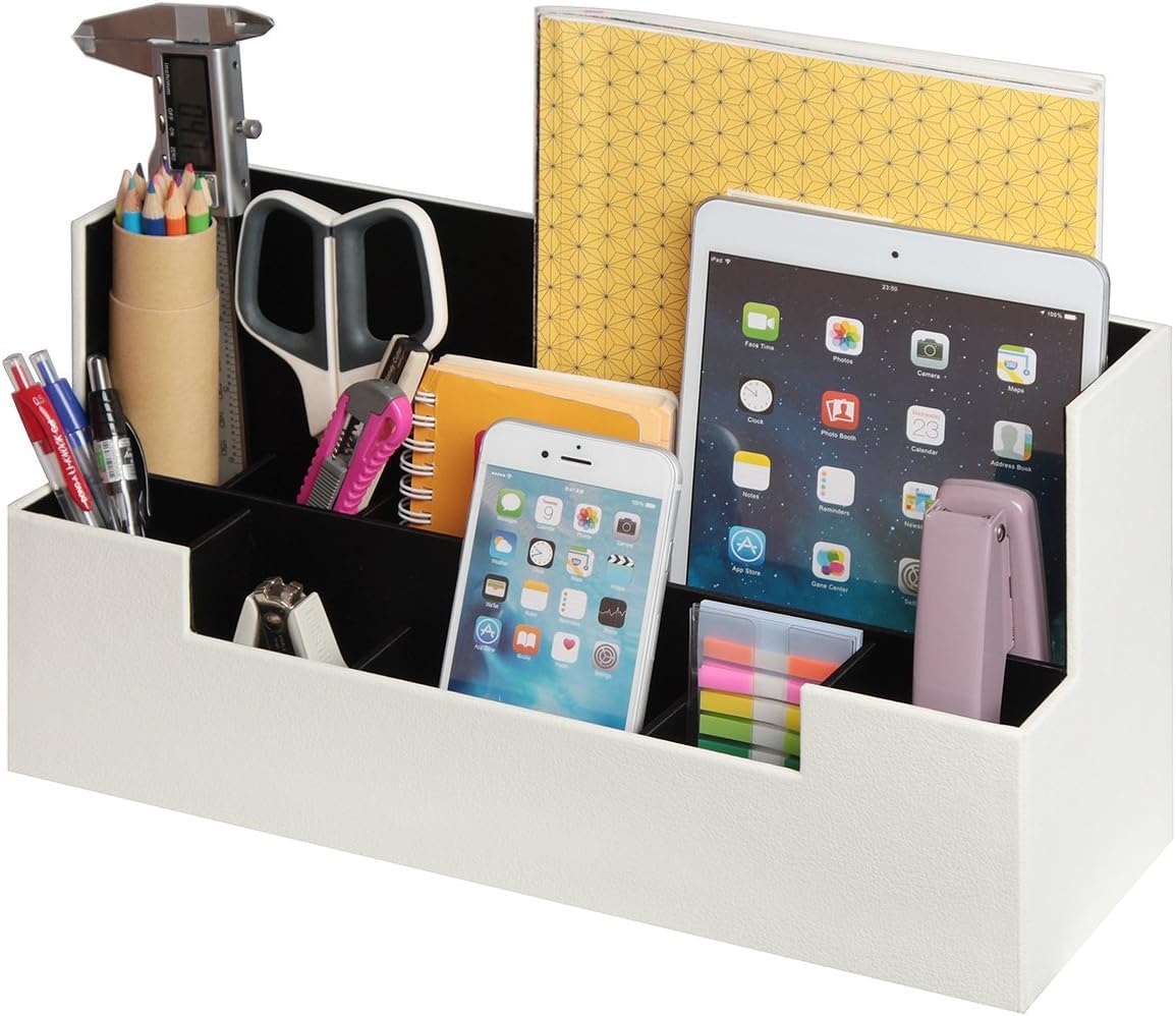 VANQUISH Desk Organizer Caddy Office Supplies Stationery and Storage Accessories for Pen/Pencil Holder Desktop Organization & Decor for Home Office School Classroom Workspace
