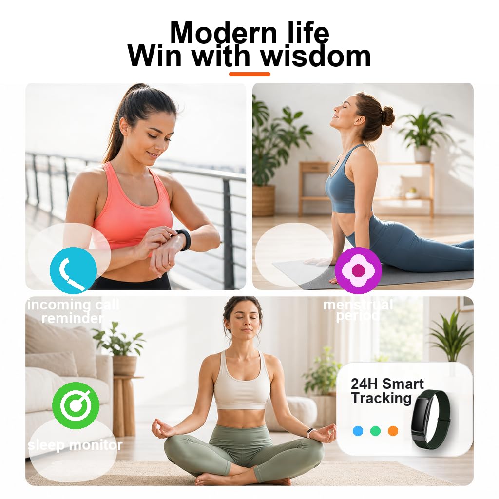 Sport-Fitness-Tracker mit 24h-Pulsmessung, Schrittzähler, Kalorienberechnung, Schlaftracking, IP68 wasserfest