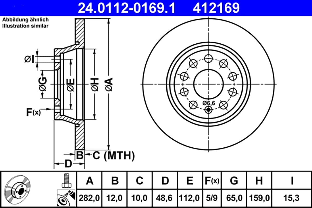 ATE 24011201691 Bremsscheibe - (Paar)