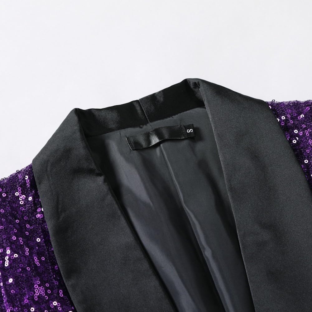 Veste à paillettes brillantes pour homme, blazer décontracté pour discothèques et bals, design attrayant et élégant