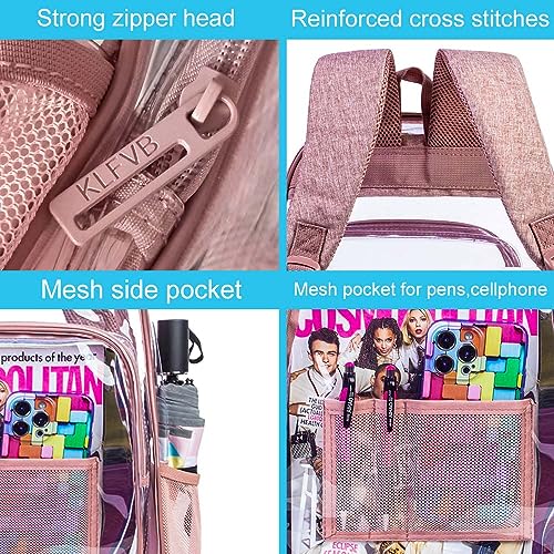 Image of AGSDON Clear Backpack, Heavy Duty Transparent Bookbag, See Through PVC Backpacks for Women Men