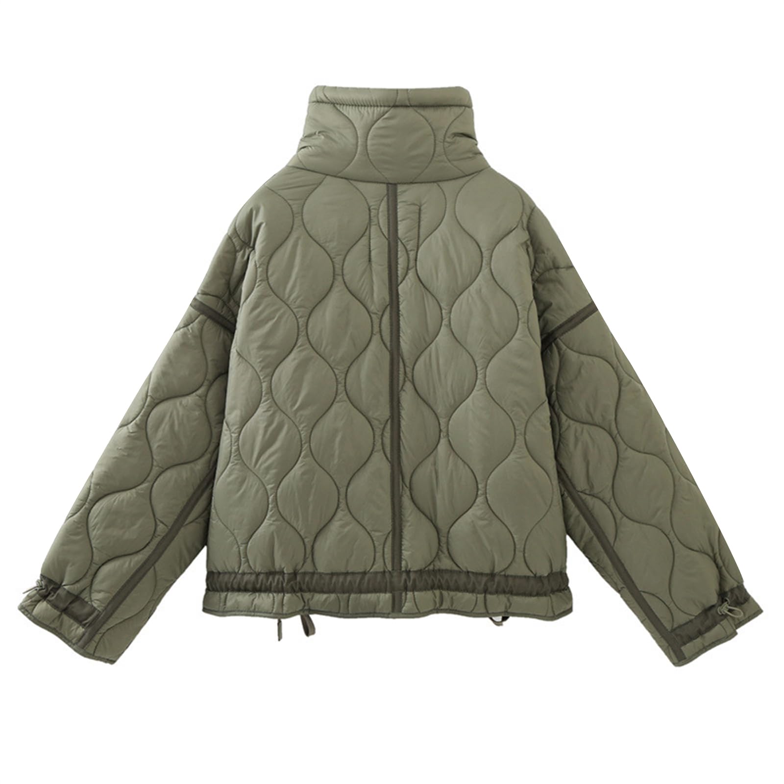 Damen Steppjacke Leichte Zip Up Langarm wattierter Mantel Stehkragen Pufferjacke Winter Daunenjacken Oberbekleidung mit Taschen