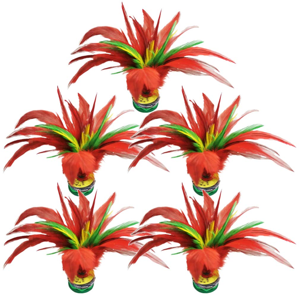 5Pcs Kick Shuttlecocks Colorful Chinese Jianzi Foot Sports Toy for Indoor Outdoor Backyard Foot Training Exercise Game