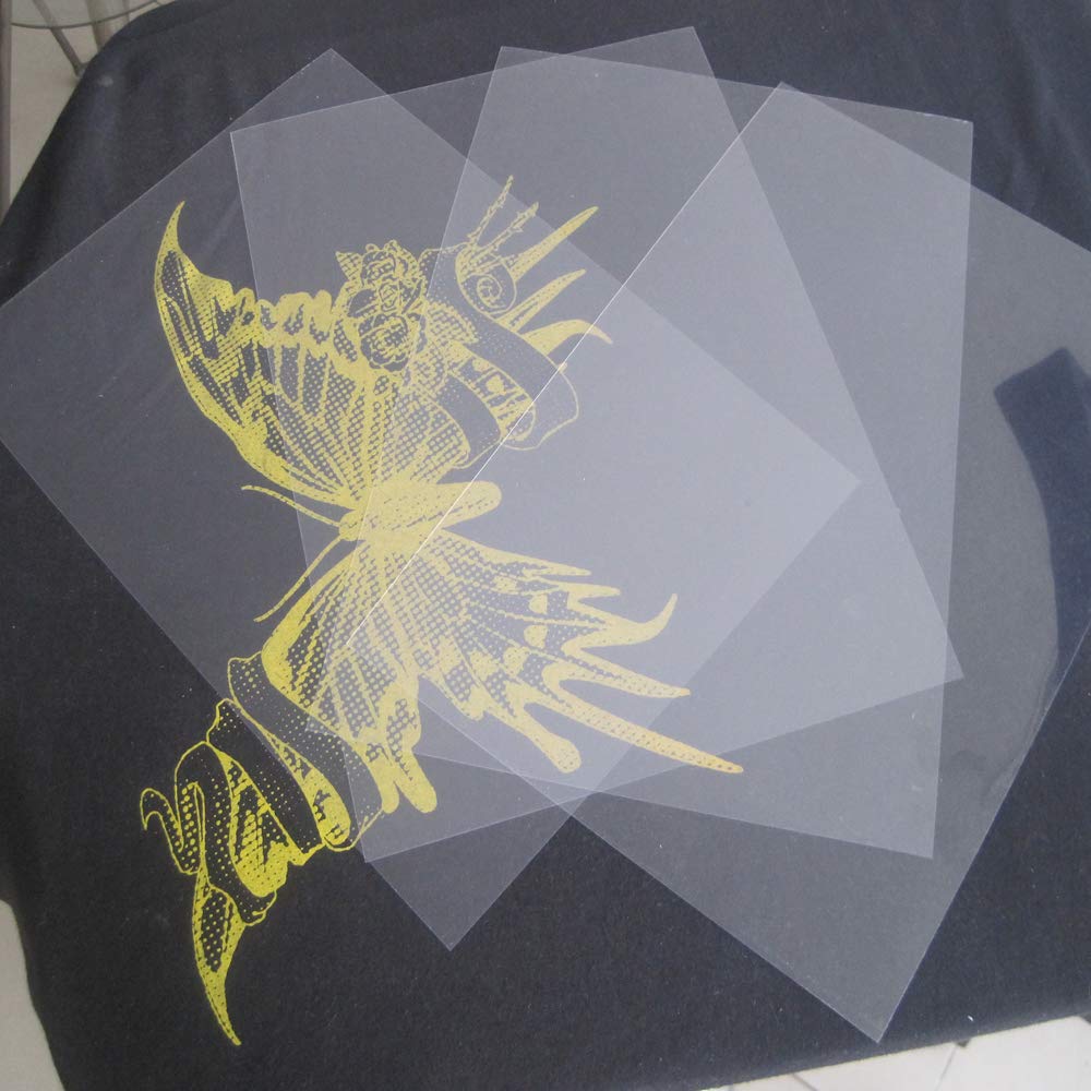 11"x17" 100 Sheets Screen Printing Film Waterproof Inkjet Transparent Film for Water-based Pigment and Dye Printers