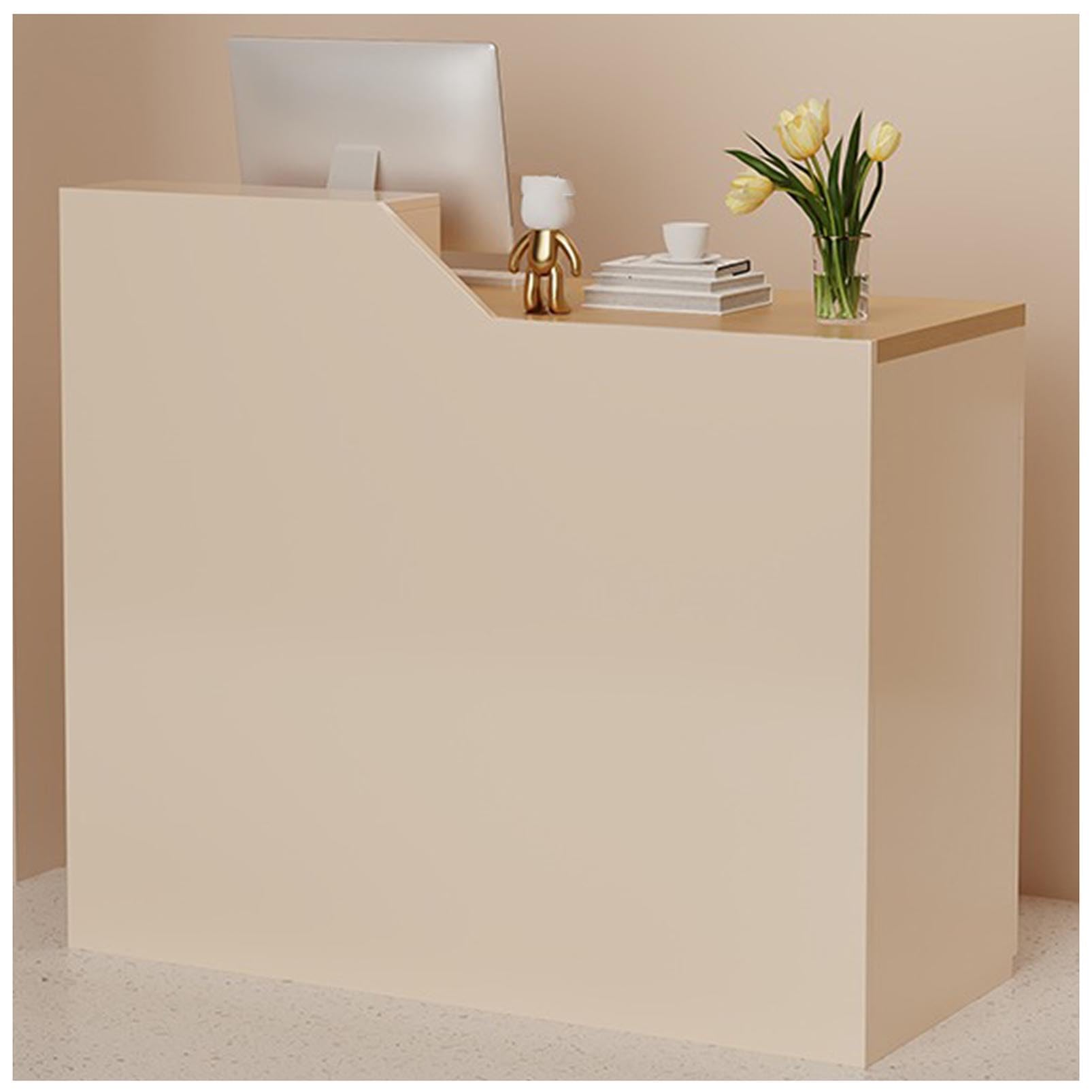 Comptoir de réception moderne en bois – Table de réception élégante pour salon de vente au détail et magasin de vêtements Compteur de transactions pour une atmosphère accueillante