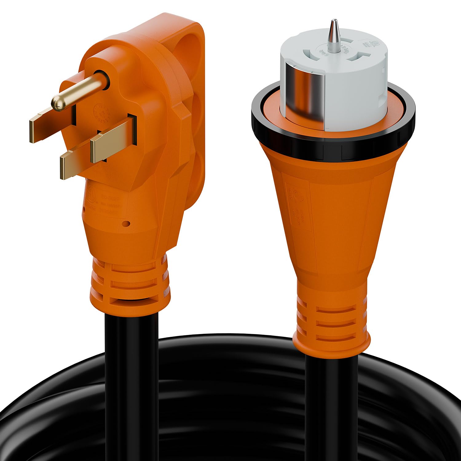 Nema SS 2-50P Waterproof RV 50Amp Power Inlet Box and SS 2-50P Extension Cable 15FT AC0069